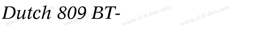 Dutch 809 BT字体转换